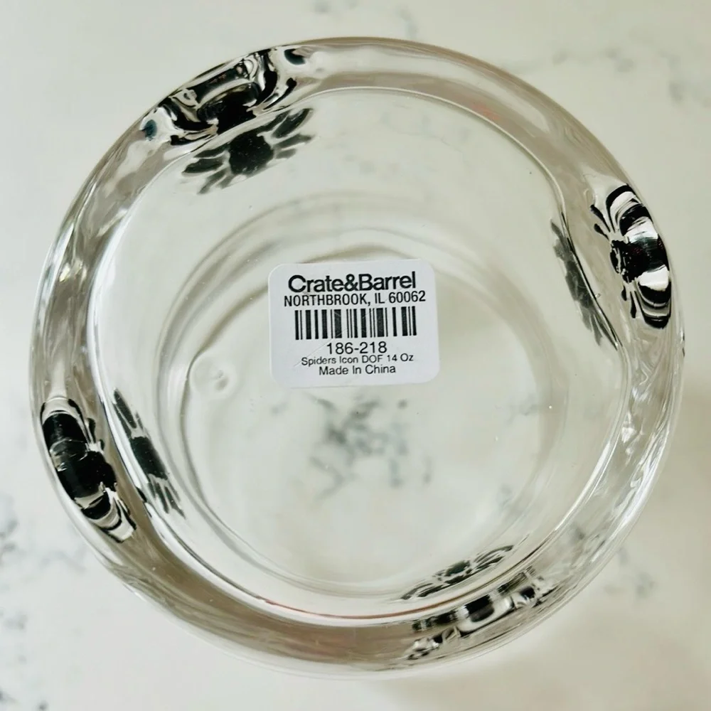 Crate&Barrel Halloween Spider 🕷️ Icon Double Old-Fashioned Glass